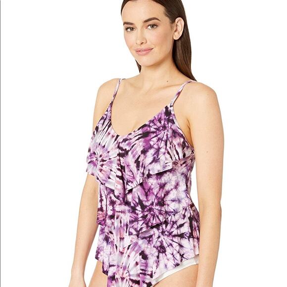 Magicsuit Good Vibes Rita Tankini Top Separate in Purple Tie Dye - Picture 2 of 8